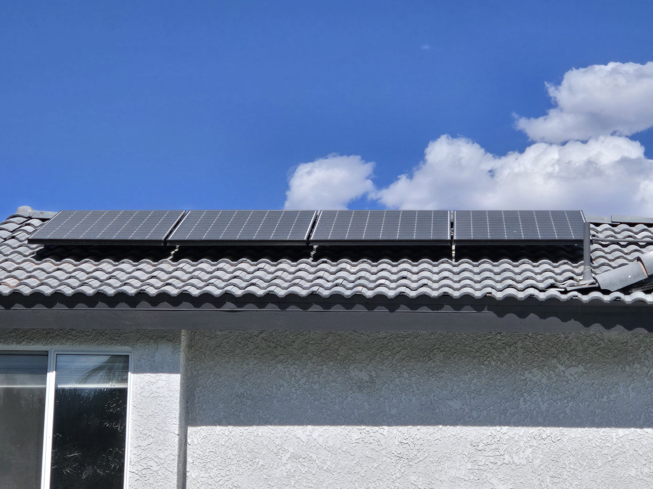 Solar panels on roof