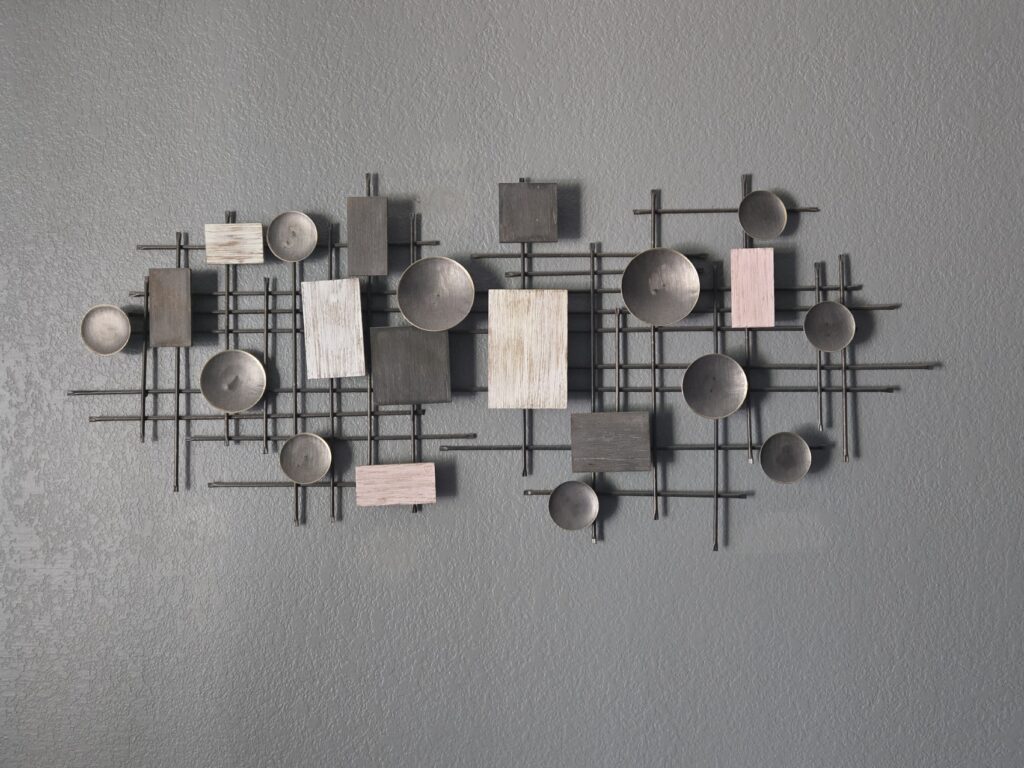 Abstract art with mid-century modern design