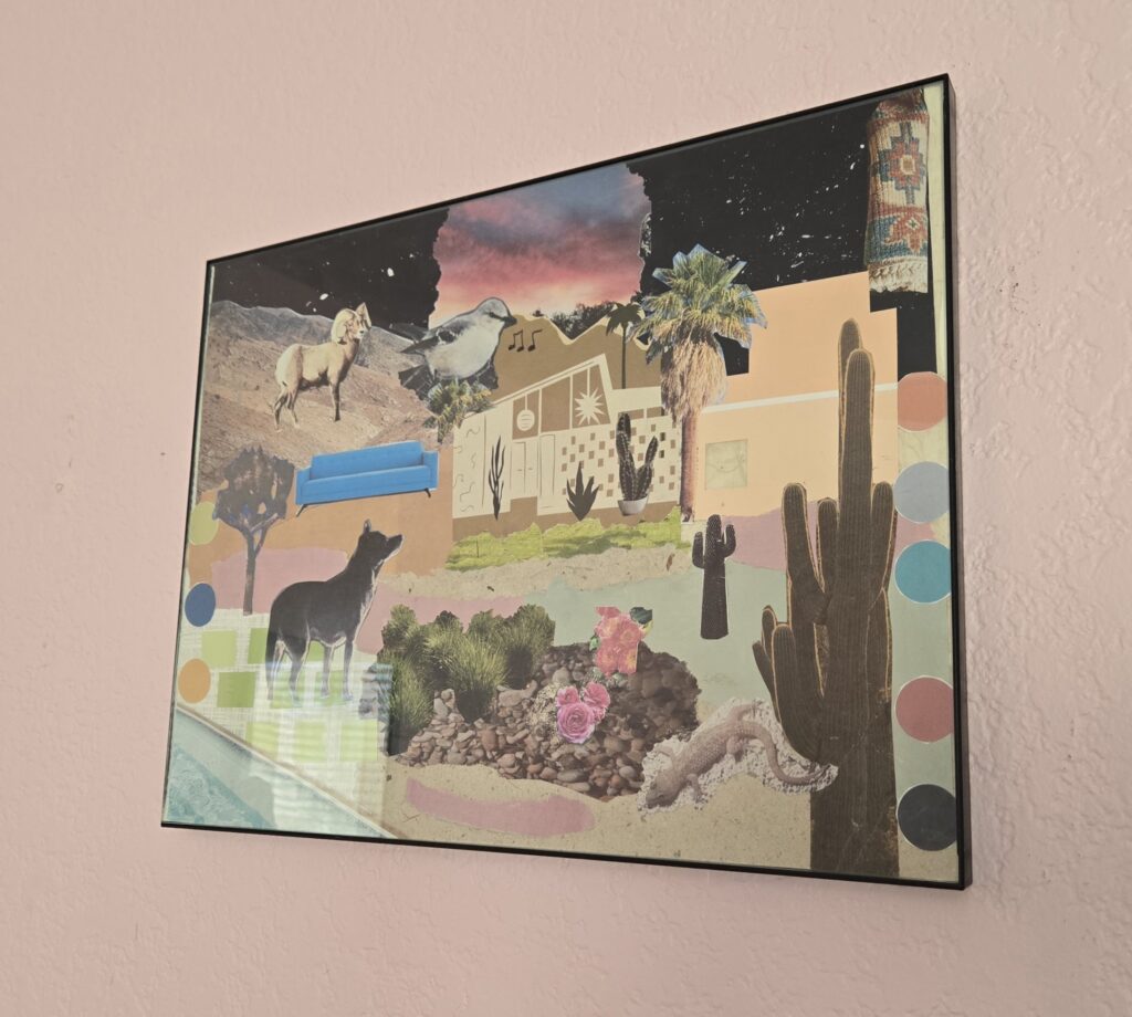 Abstract collage with desert theme